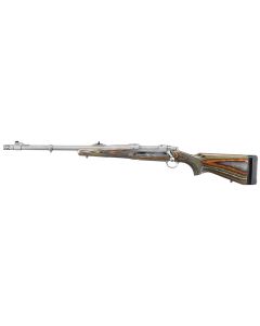Ruger 47124 Hawkeye Guide Gun 375 Ruger 3+1 20" Matte Stainless Threaded Barrel, Matte Stainless Stainless Steel Receiver w/Integral Scope Mount, Green Mountain Adj LOP Laminate Stock, Left Hand