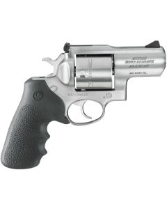 Ruger 5302 Super Redhawk Alaskan Small Frame 480 Ruger 6rd 2.50" Satin Stainless Steel Barrel, Cylinder &amp; Frame, Black Hogue Finger Groove Monogrip, Transfer Bar Safety Exposed Hammer
