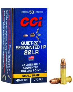 CCI 970 Quiet-22 Segmented HP 22LR 40gr Segmented Hollow Point 50 Per Box/100 Case