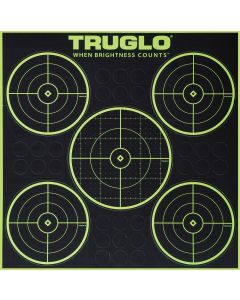 TruGlo TG11A6 Tru-See 5-Bull Target Self-Adhesive Heavy Paper Black/Green 12"x12" 6 Pack