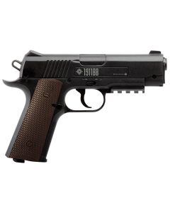 Crosman 40001 1911 Air Pistol CO2 177 20+1 Smooth Bore Barrel, Fixed Front/Fixed Notch Rear Sights, Black Checkered Polymer Grips
