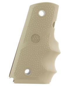 Hogue 43003 Rubber GripCobblestone Desert Tan with Finger Grooves for 1911 Officer