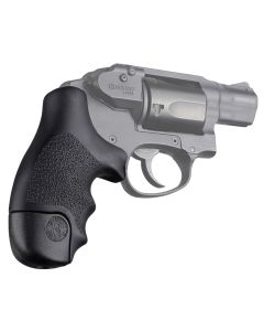 Hogue 60020 OverMolded TamerCobblestone Black Rubber with Finger Grooves for S&amp;W J Frame Centennial with Round Butt, Bodyguard