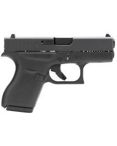 Glock UI4250201 G42 Gen3 Sub-Compact 380 ACP 6+1 3.25" Black Polygonal Rifled Barrel, Matte Black Serrated Slide, Black Polymer Frame, Black Textured Polymer Grip, USA Made