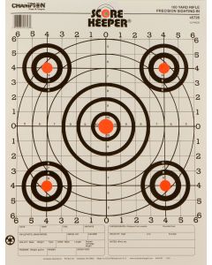 Champion Targets 45726 Score KeeperBullseye Paper Hanging 100 yds Pistol/Rifle 14" x 18" Multi-Color 12 PK