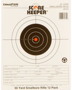 Champion Targets 45721 Score KeeperBullseye Paper 50 yds Small Bore Rifle 8.50" x 11" Black/Orange 12 PK