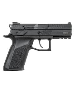 CZ-USA 91086 P-079mm Luger 15+1, 3.75" Blued Steel Barrel, Black Nitride Serrated Steel Slide, Black Polymer Frame w/Picatinny Rail, Black Interchangeable Backstrap Grip, Ambidextrous