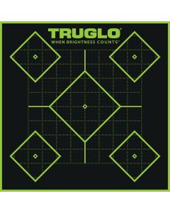TruGlo TG14A6 Tru-See 5- Diamond Target Self-Adhesive Heavy Paper Black/Green 12"x12" 6 Pack