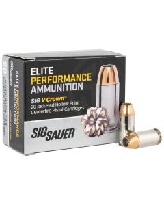 Sig Sauer E45AP120 Elite Performance45ACP 200gr V-Crown Jacketed Hollow Point 20 Per Box/10 Case