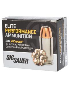Sig Sauer E40SW120 Elite Performance40S&amp;W 165gr V-Crown Jacketed Hollow Point 20 Per Box/10 Case
