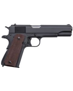 Auto-Ordnance 1911BKO 191145 ACP5" Barrel 7+1, Matte Black Carbon Steel Frame, Serrated Slide, Checkered Brown Polymer Grip, Manual Safety