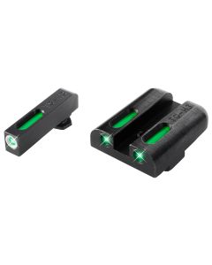 TruGlo TG13GL1A TFXLow Green/White Outline Fiber Optic/Tritium Front/Green Fiber Optic/Tritium Rear/Black Nitride Fortress Frame, Compatible w/Most Glock Except MOS, Front Post/Rear Dovetail Mount