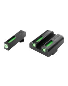 TruGlo TG13GL2A TFXBlack | Green Tritium &amp; Fiber Optic White Outline Front Sight Green Tritium &amp; Fiber Optic Rear Sight