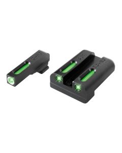 TruGlo TG13SG1A TFXBlack | Green Tritium &amp; Fiber Optic White Outline Front Sight Green Tritium &amp; Fiber Optic Rear Sight