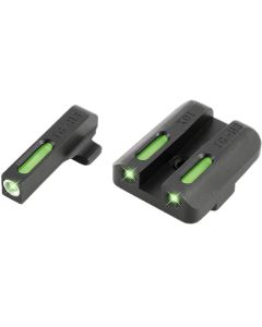 TruGlo TG13XD1A TFXBlack | Green Tritium &amp; Fiber Optic White Outline Front Sight Green Tritium &amp; Fiber Optic Rear Sight