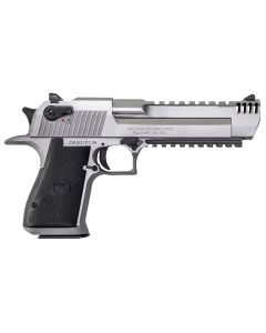 Magnum Research DE50SRMB Desert Eagle Mark XIX 50 AE 6" with Muzzle Brake 7+1 Overall Stainless Steel Black Rubber Grip