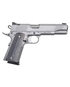 Magnum Research DE1911GSS 1911G45 ACP 8+1, 5.01" Stainless Steel Bull Barrel, Matte Stainless Steel Serrated Slide &amp; Frame w/Beavertail, Black/Gray G10 Grip, Grip Safety, Right Hand