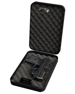 Bulldog BD1126 Personal VaultCombination/Key Entry Black Powder Coat Steel Holds 1 Handgun 9.50" L x 6.50" W x 2" D