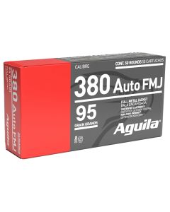 Aguila 1E802110 Target &amp; Range Handgun 380ACP 95gr Full Metal Jacket 50 Per Box/20 Case