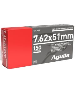 Aguila 1E762110 Target &amp; Range Rifle 7.62x51mm NATO 150gr Full Metal Jacket Boat Tail 20 Per Box/25 Case