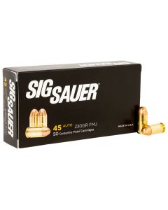 Sig Sauer E45BA350 Elite Ball45ACP 230gr Full Metal Jacket 50 Per Box/20 Case