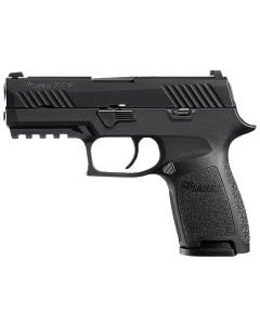 Sig Sauer 320C45BSS P320Compact 45 ACP 9+1 3.90" Black Carbon Steel Barrel, Black Nitron Serrated Slide, Black Stainless Steel Frame w/Picatinny Rail Black Polymer Grips Right Hand