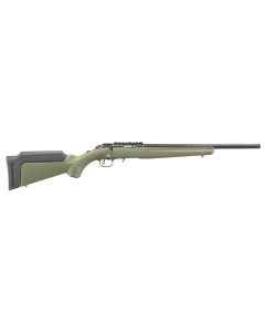 Ruger 8335 American RimfireSports South Exclusive Full Size 22 WMR 9+1 18" Satin Blued Threaded Barrel, Satin Blued Steel Receiver w/Scope Rail, OD Green Synthetic Adjustable Stock, Right Hand