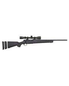 Mossberg 27840 Patriot Super Bantam 243 Win Caliber with 5+1 Capacity, 20" Fluted Barrel, Matte Blued Metal Finish &amp; Black Synthetic Stock Right Hand (Youth) Include 3-9x40mm Scope