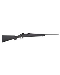 Mossberg 27851 PatriotFull Size 7mm-08 Rem 4+1 22" Matte Blued Fluted Barrel, Drilled &amp; Tapped Matte Blued Stainless Steel Receiver, Black Fixed Synthetic Stock, Right Hand