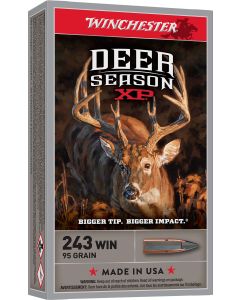 Winchester Ammo X243DS Deer Season XP 243Win 95gr Extreme Point 20 Per Box/10 Case