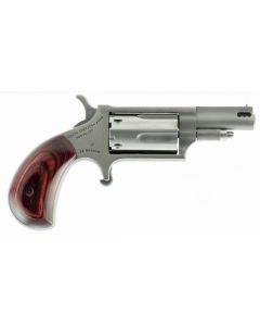 North American Arms 22MCP Mini-Revolver22 LR or 22 WMR 5 Shot 1.63" Ported Barrel, Overall Stainless Steel Finish, Rosewood Birdshead Grip Includes Cylinders