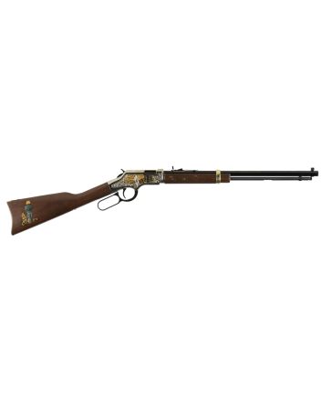 Henry H004GBA Golden Boy God Bless America Edition 22 Short Caliber with 16 LR/21 Short Capacity, 20" Octagon Barrel, Nickel-Plated Metal Finish &amp; American Walnut Stock Right Hand
