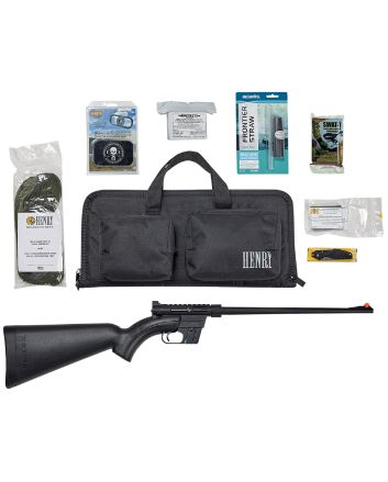 Henry H002BSGB U.S. Survival Pack AR-7 22 LR Caliber with 8+1 Capacity, 16.13" Barrel, Black Metal Finish &amp; Black Synthetic Stock Right Hand (Full Size) Includes Gear