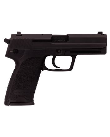 HK 81000326 USP V7 LEM 45 ACP Caliber with 4.41" Barrel, 12+1 Capacity, Overall Black Finish, Serrated Trigger Guard Frame, Serrated Steel Slide &amp;Polymer Grip Includes 2 Mags