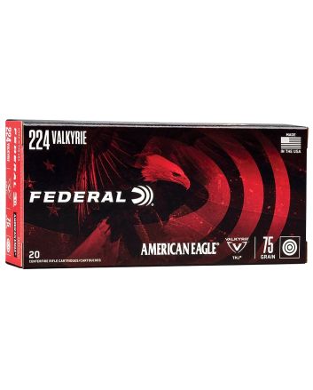Federal AE224VLK1 American Eagle Rifle 224Valkyrie 75gr Full Metal Jacket 20 Per Box/10 Case