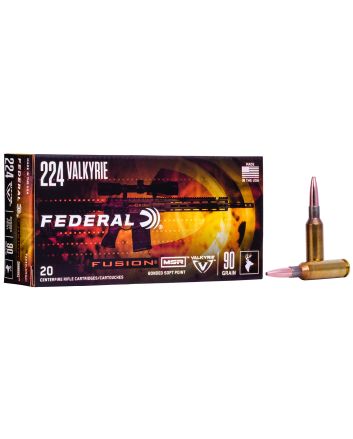 Federal F224VLKMSR1 Fusion MSR 224Valkyrie 90gr Bonded Soft Point 20 Per Box/10 Case