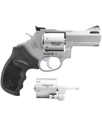 Taurus 2-692039 6929mm Luger, 38 Special +P or 357 Mag Caliber with 3" Ported Barrel, 7rd Capacity Cylinder, Overall Matte Finish Stainless Steel &amp; Black Ribber Grip Includes 2 Cylinders