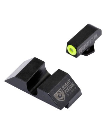 Night Fision GLK001014YGZ Tritium Night Sights For GlockGreen Tritium Yellow Outline Front Sight- Black/Blank Rear Sight Glock 17/17L/19/22