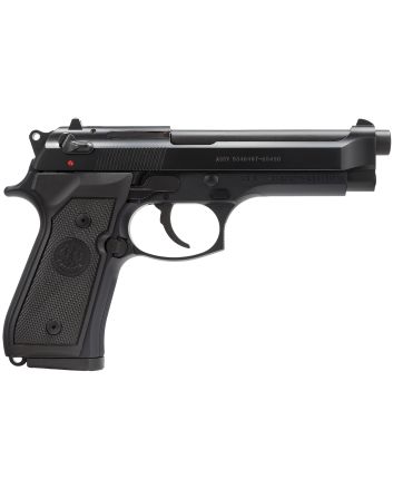 Beretta USA J92M9A0CA M9 *CA Compliant Full Size Frame 9mm Luger 10+1, 4.90" Steel Barrel, Black Bruniton Serrated Steel Slide &amp; Aluminum Frame w/Beavertail, Ambidextrous