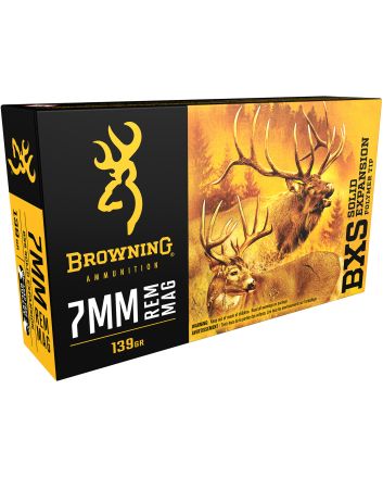 Browning Ammo B192400071 BXS Copper Expansion 7mmRem Mag 139gr Lead Free Solid Expansion Polymer Tip 20 Per Box/10 Case