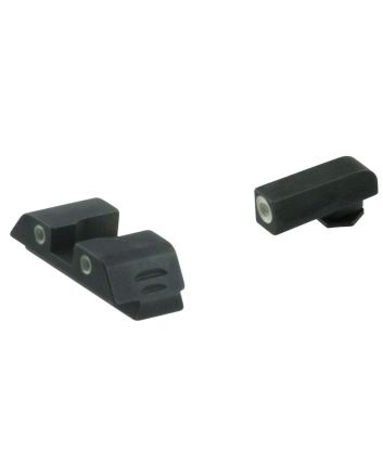 AmeriGlo GL5113 Classic Tritium Sight Set for GlockGreen Tritium White Outline Front Sight-Green Tritium White Outline Rear Sight