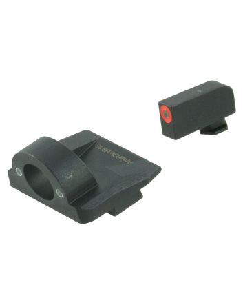 AmeriGlo GL5225 Ghost Ring Sight Set for GlockGreen Tritium Orange Outline Front Sight-Green Tritium Rear Sight