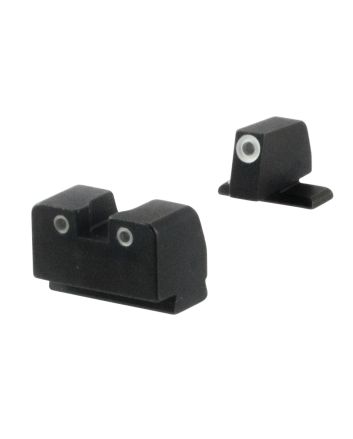 AmeriGlo SG181 Optic Compatible Sight for Sig SauerTall Suppressor Green Tritium White Outline Front Sight-Green Tritium White Outline Rear Sight