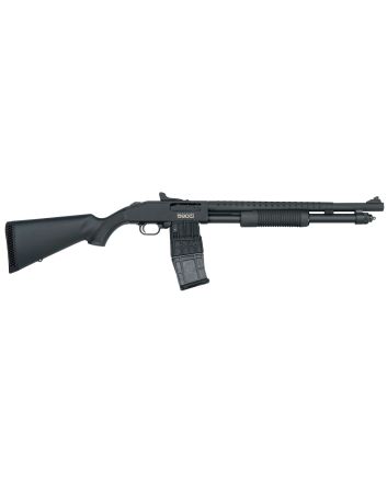 Mossberg 50206 590M Mag-Fed 12 Gauge 2.75" 10+1 18.50" Cylinder Bore Barrel Matte Blued Rec with Ghost Ring Sight Black Synthetic Stock Right Hand