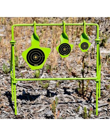 SME SMEST22FLD Spinning TargetHandgun Steel Black/Green Bullseye Illustration Impact Enhancement Motion