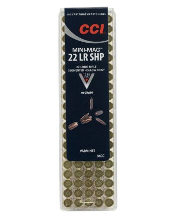 CCI 36CC Mini-Mag High Velocity 22LR 40gr Segmented Hollow Point 100 Per Box/50 Case