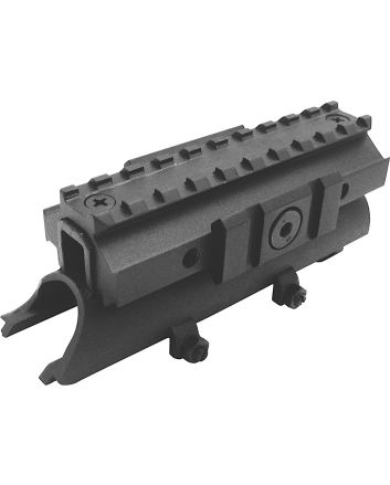 NcStar MTSKS Tri-Rail Receiver Cover SKS Rifle Weaver 4.80" Long Black Anodized See-Thru Aluminum