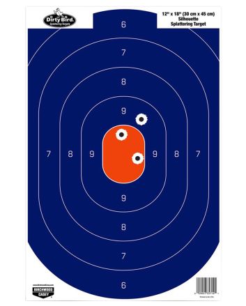 Birchwood Casey 35718 Dirty BirdSilhouette Tagboard Hanging Universal 12" x 18" Blue/Orange 8 Per Pkg