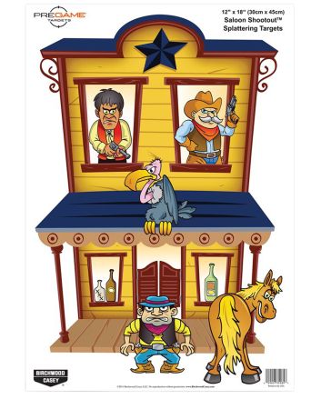 Birchwood Casey 35564 PregameSaloon/Patrons Paper Hanging Universal 12" x 18" Multi-Color 8 Per Pkg