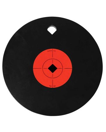 Birchwood Casey 47603 World of Targets Single Hole 8" Pistol/Rifle Black/Orange AR500 Steel Circle w/Crosshair &amp; Diamond 0.38" Thick Hanging